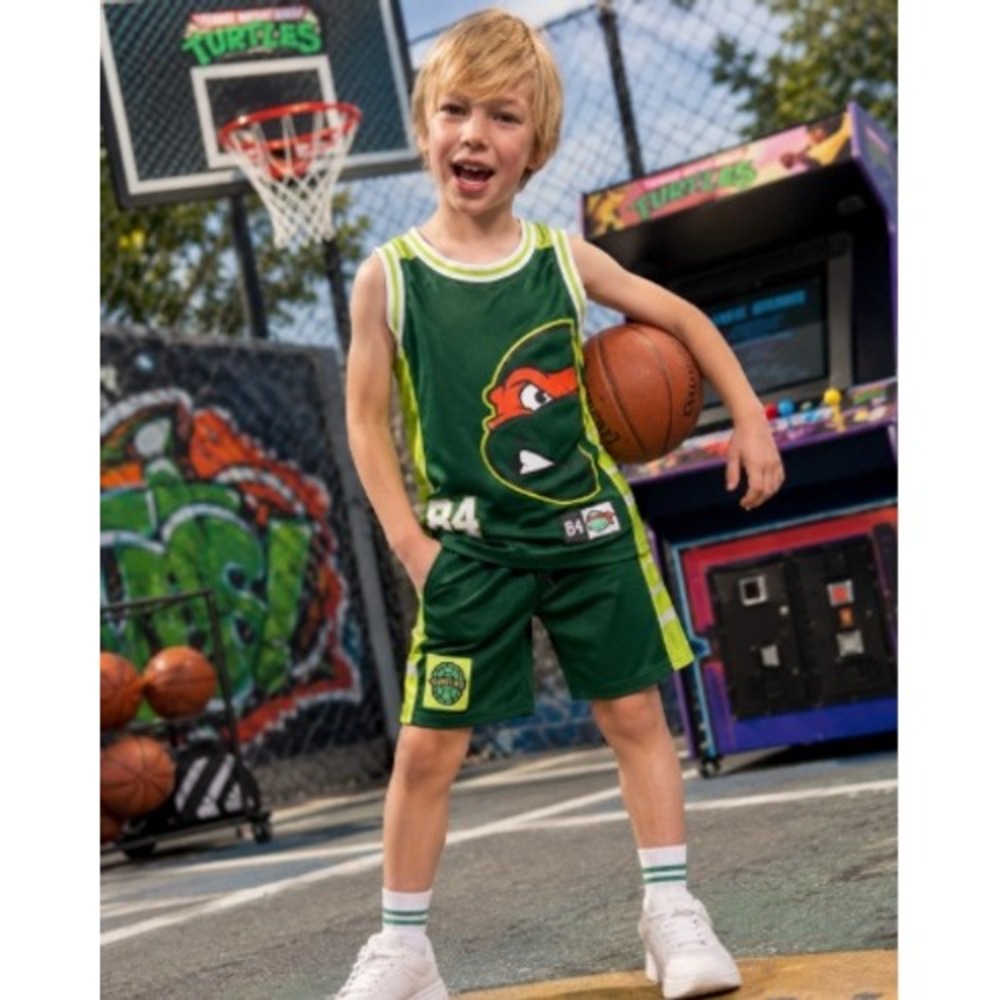 Nickelodeon TMNT Ninja Turtles Jersey Shorts Set 6 Green Raphael 84 Basketball